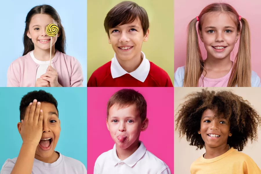 Medium shot collage kids 1