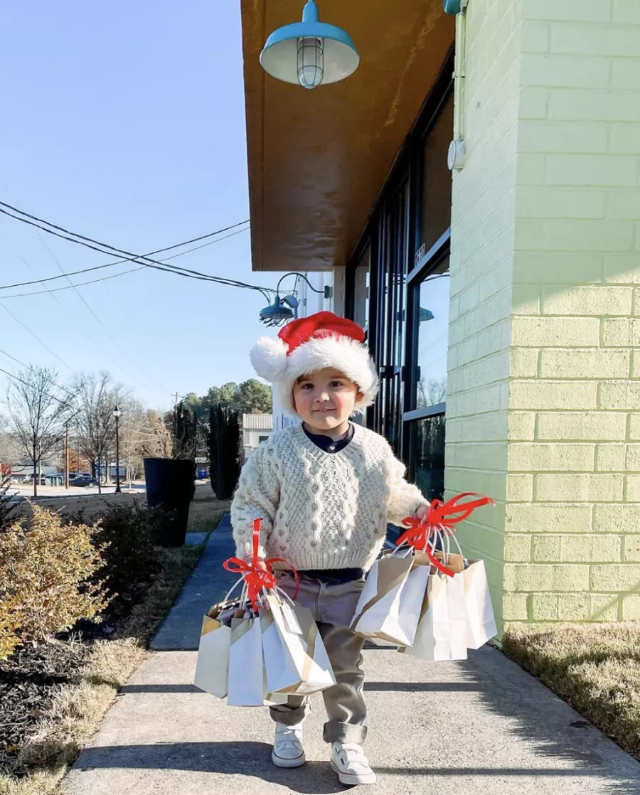 Boy with gifts