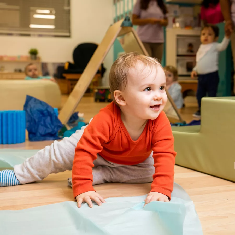 Preschool babyboy crawling