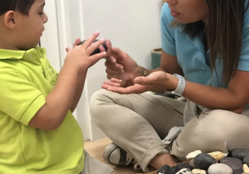 teacher and boy
