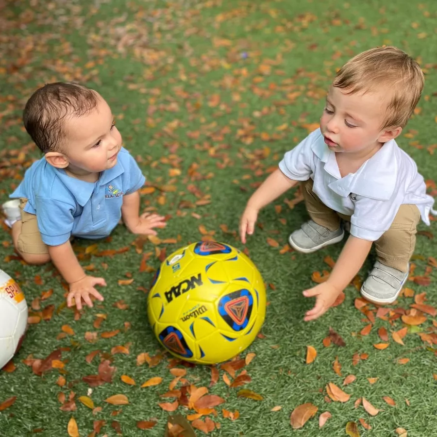 Boys playing with ball