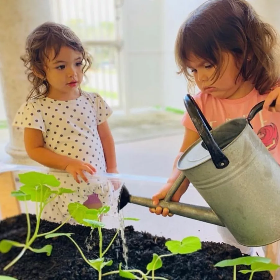 Girls gardening