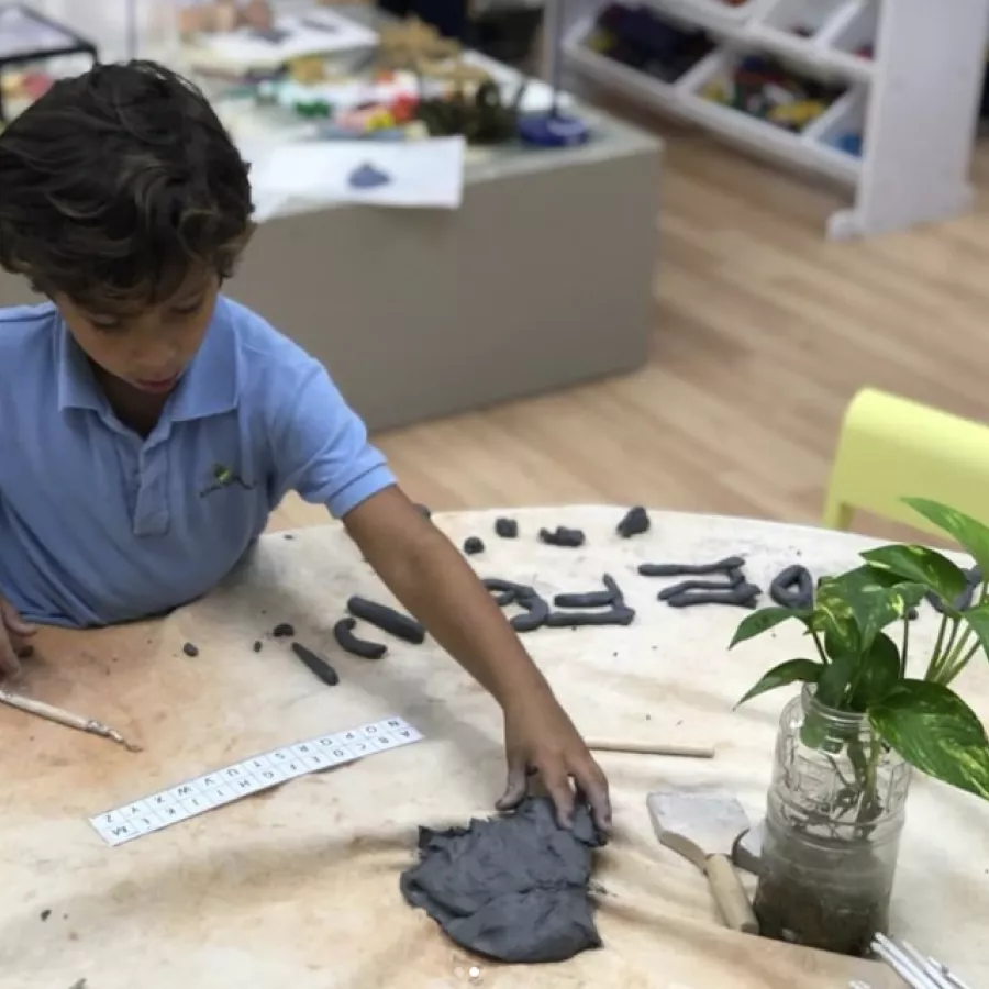 Boy with clay